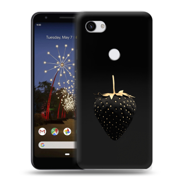 Пластиковый чехол на Google Pixel 3a XL с принтом Черная клубника