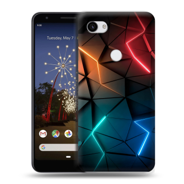 Пластиковый чехол на Google Pixel 3a XL с принтом Абстракция неон