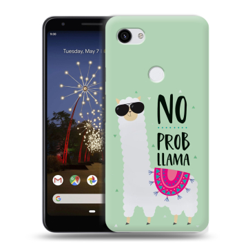 Пластиковый чехол на Google Pixel 3a XL с принтом Лама