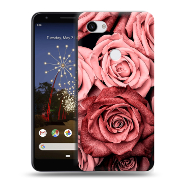 Пластиковый чехол на Google Pixel 3a XL с принтом Цветы розы