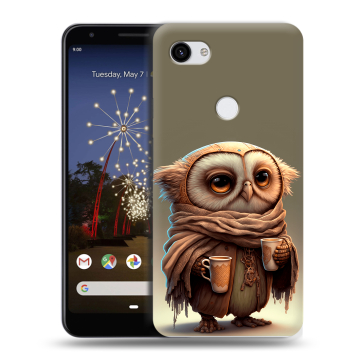 Пластиковый чехол на Google Pixel 3a XL с принтом Сова