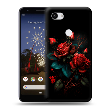 Пластиковый чехол на Google Pixel 3a XL с принтом Розы красные