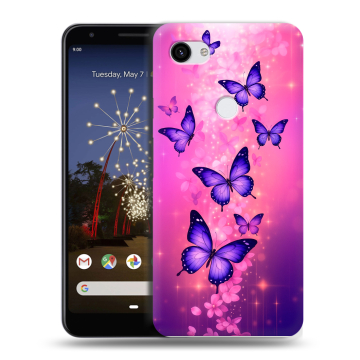Пластиковый чехол на Google Pixel 3a XL с принтом Бабочки