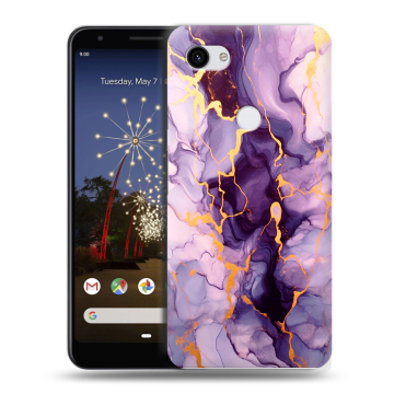 Пластиковый чехол на Google Pixel 3a XL с принтом Мрамор
