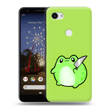 Пластиковый чехол на Google Pixel 3a XL с принтом Лягушенок