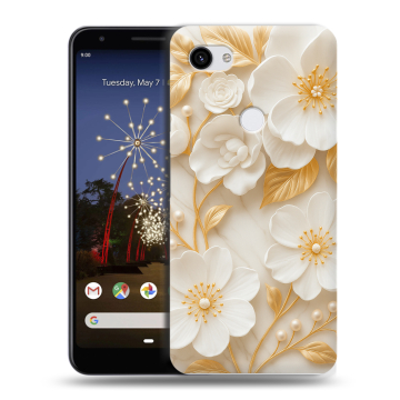 Пластиковый чехол на Google Pixel 3a XL с принтом Цветы