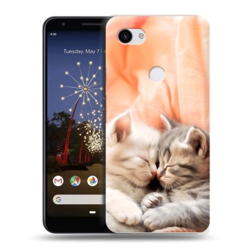 Пластиковый чехол на Google Pixel 3a XL с принтом Котята Пластиковый чехол на Google Pixel 3a XL с принтом Котята