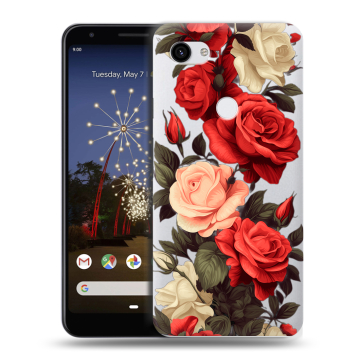 Пластиковый чехол на Google Pixel 3a XL с принтом Розы Пластиковый чехол на Google Pixel 3a XL с принтом Розы