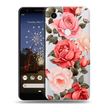 Пластиковый чехол на Google Pixel 3a XL с принтом Розы Пластиковый чехол на Google Pixel 3a XL с принтом Розы