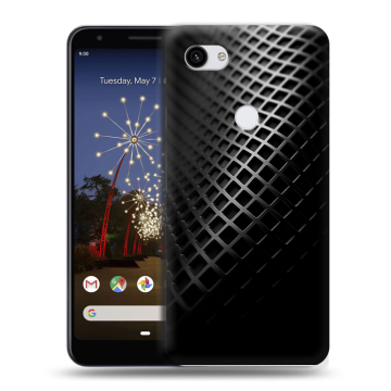 Пластиковый чехол на Google Pixel 3a XL с принтом Текстура металла