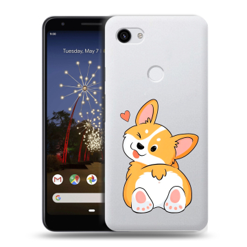 Пластиковый чехол на Google Pixel 3a XL с принтом Корги Пластиковый чехол на Google Pixel 3a XL с принтом Корги