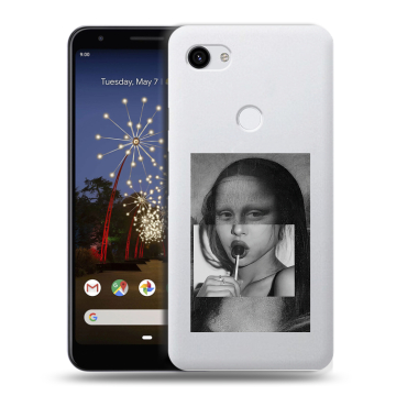 Пластиковый чехол на Google Pixel 3a XL с принтом Мона Лиза Пластиковый чехол на Google Pixel 3a XL с принтом Мона Лиза