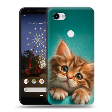 Пластиковый чехол на Google Pixel 3a XL с принтом котенок