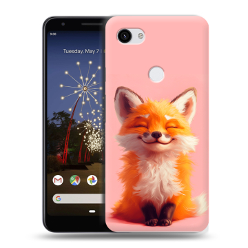 Пластиковый чехол на Google Pixel 3a XL с принтом милая лиса