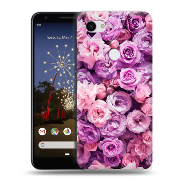 Пластиковый чехол на Google Pixel 3a XL с принтом лавандовые розы