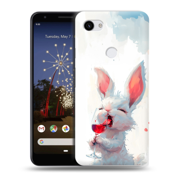 Пластиковый чехол на Google Pixel 3a XL с принтом кролик зайчик Пластиковый чехол на Google Pixel 3a XL с принтом кролик зайчик