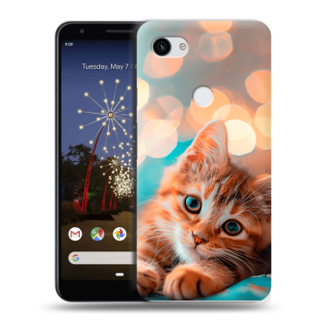 Пластиковый чехол на Google Pixel 3a XL с принтом котик Пластиковый чехол на Google Pixel 3a XL с принтом котик