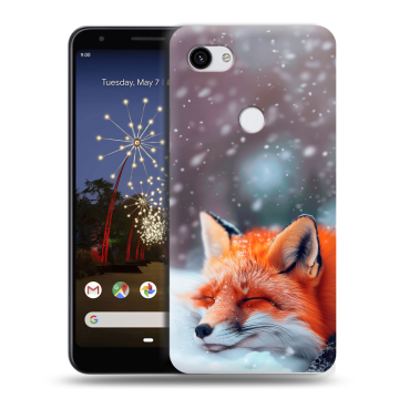 Пластиковый чехол на Google Pixel 3a XL с принтом лиса Пластиковый чехол на Google Pixel 3a XL с принтом лиса