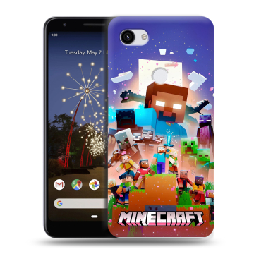 Пластиковый чехол на Google Pixel 3a XL с принтом Майнкрафт Minecraft Пластиковый чехол на Google Pixel 3a XL с принтом Майнкрафт Minecraft