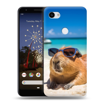 Пластиковый чехол на Google Pixel 3a XL с принтом Капибара