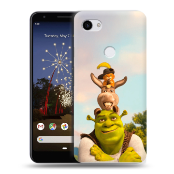 Пластиковый чехол на Google Pixel 3a XL с принтом Шрек Shrek
