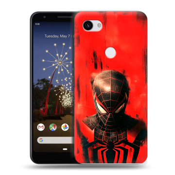 Пластиковый чехол на Google Pixel 3a XL с принтом человек паук spiderman