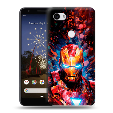 Пластиковый чехол на Google Pixel 3a XL с принтом Железный человек Ironman