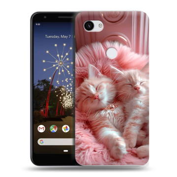 Пластиковый чехол на Google Pixel 3a XL с принтом котята котики Пластиковый чехол на Google Pixel 3a XL с принтом котята котики