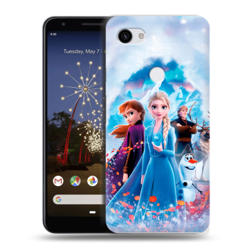 Пластиковый чехол на Google Pixel 3a XL с принтом Холодное сердце Frozen