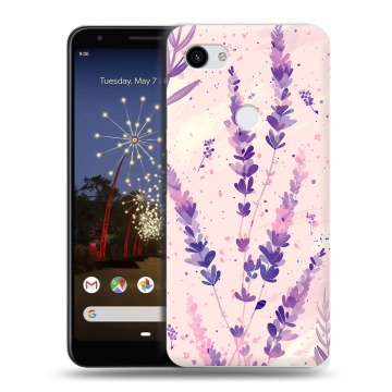Пластиковый чехол на Google Pixel 3a XL с принтом цветы лаванда