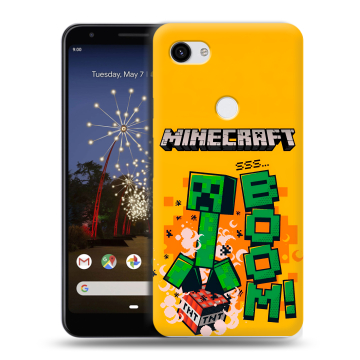 Пластиковый чехол на Google Pixel 3a XL с принтом Майнкрафт Minecraft
