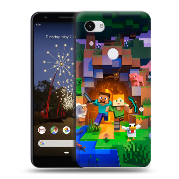 Пластиковый чехол на Google Pixel 3a XL с принтом Майнкрафт Minecraft Пластиковый чехол на Google Pixel 3a XL с принтом Майнкрафт Minecraft