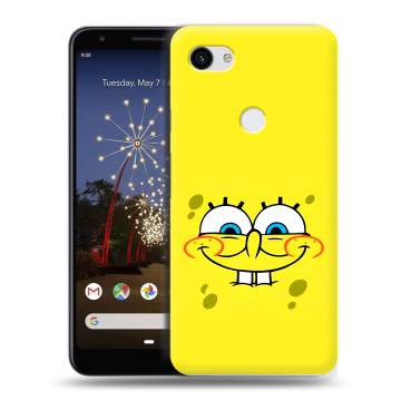 Пластиковый чехол на Google Pixel 3a XL с принтом спанчбоб спанч боб Пластиковый чехол на Google Pixel 3a XL с принтом спанчбоб спанч боб