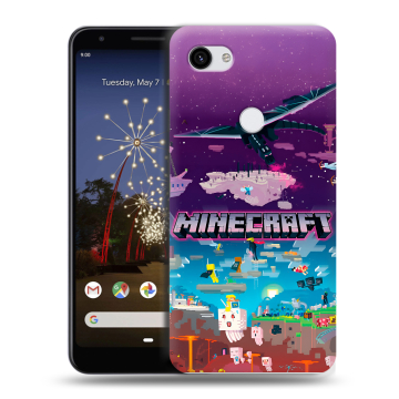 Пластиковый чехол на Google Pixel 3a XL с принтом Майнкрафт Minecraft