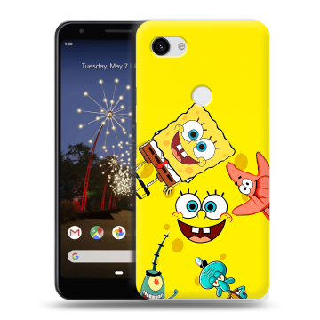 Пластиковый чехол на Google Pixel 3a XL с принтом Спанч боб Спанчбоб Пластиковый чехол на Google Pixel 3a XL с принтом Спанч боб Спанчбоб