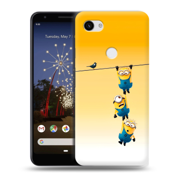 Пластиковый чехол на Google Pixel 3a XL с принтом Миньоны