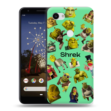 Пластиковый чехол на Google Pixel 3a XL с принтом Шрек Shrek