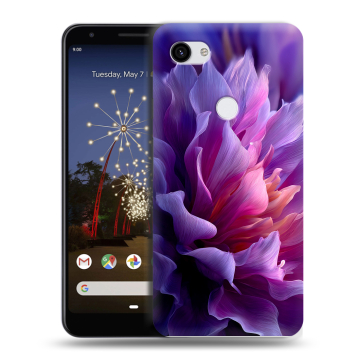 Пластиковый чехол на Google Pixel 3a XL с принтом женский цветы