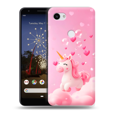 Пластиковый чехол на Google Pixel 3a XL с принтом Единорог