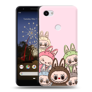 Пластиковый чехол на Google Pixel 3a XL с принтом Лабубу