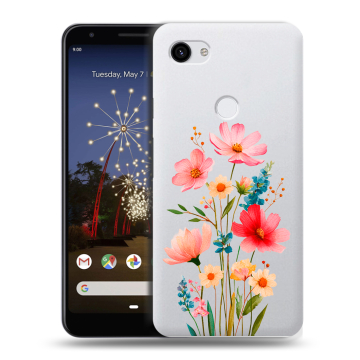 Пластиковый чехол на Google Pixel 3a XL с принтом Цветы