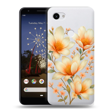 Пластиковый чехол на Google Pixel 3a XL с принтом Цветы