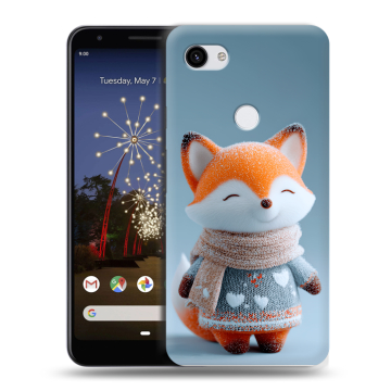 Пластиковый чехол на Google Pixel 3a XL с принтом Лиса