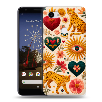 Пластиковый чехол на Google Pixel 3a XL с принтом Модный принт