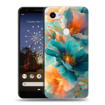 Пластиковый чехол на Google Pixel 3a XL с принтом Цветы