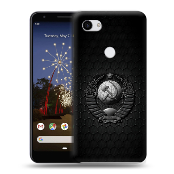 Пластиковый чехол на Google Pixel 3a XL с принтом Герб Флаг СССР Пластиковый чехол на Google Pixel 3a XL с принтом Герб Флаг СССР