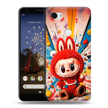 Пластиковый чехол на Google Pixel 3a XL с принтом Labubu Лабубу