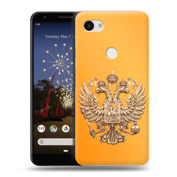 Пластиковый чехол на Google Pixel 3a XL с принтом Герб Флаг России Пластиковый чехол на Google Pixel 3a XL с принтом Герб Флаг России