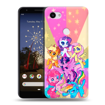 Пластиковый чехол на Google Pixel 3a XL с принтом My little pony Дружба чудо