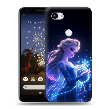Пластиковый чехол на Google Pixel 3a XL с принтом Холодное сердце Frozen
